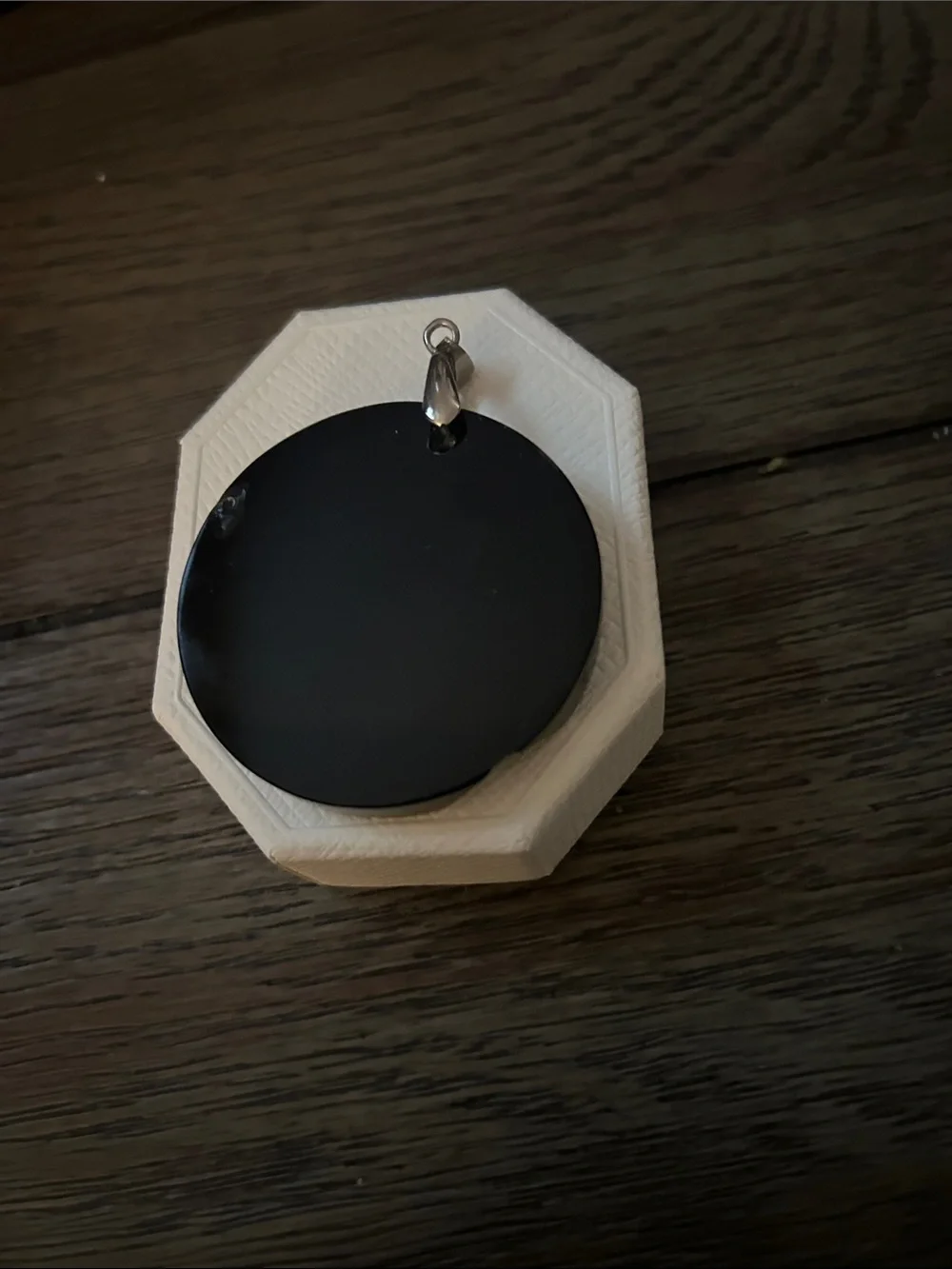 Minimal Black Circular onyx Pendant Necklace - Women Accessories